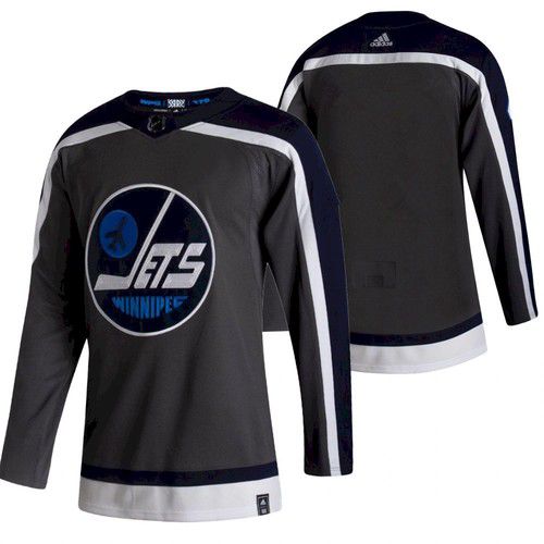 Cheap Men Winnipeg Jets Blank Black NHL 2021 Reverse Retro jersey